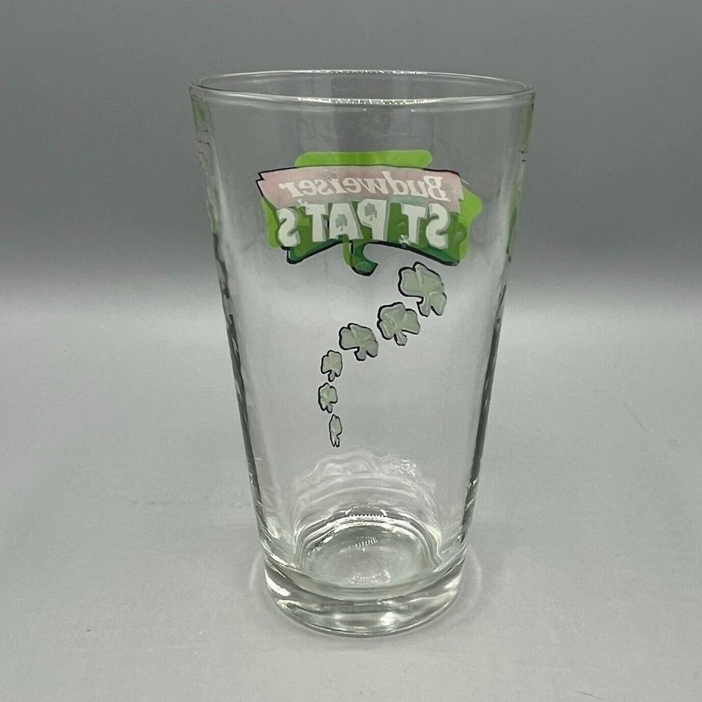 Budweiser St. Pats 16 Oz. Beer Pint Glass St. Patrick's Day Shamrocks Libbey - Picture 3 of 6